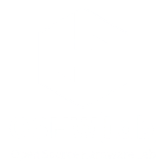 White OSHWLab Open Source Hardware Lab logo on a transparent background.
