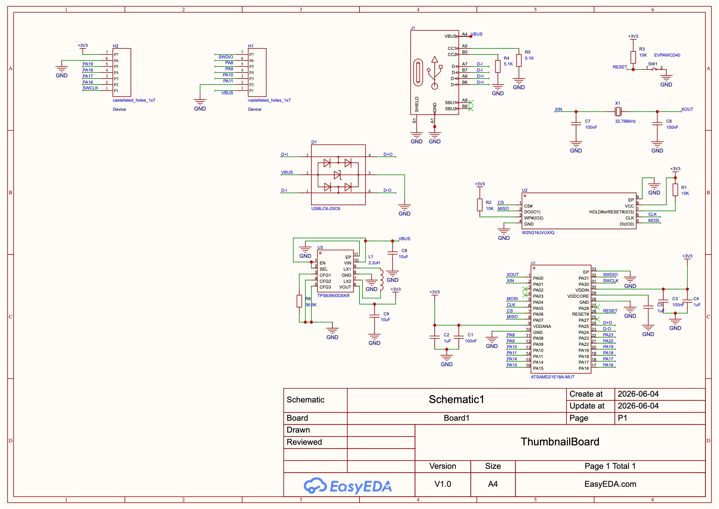 Electrical schematic for the Elfin microcontroller board.