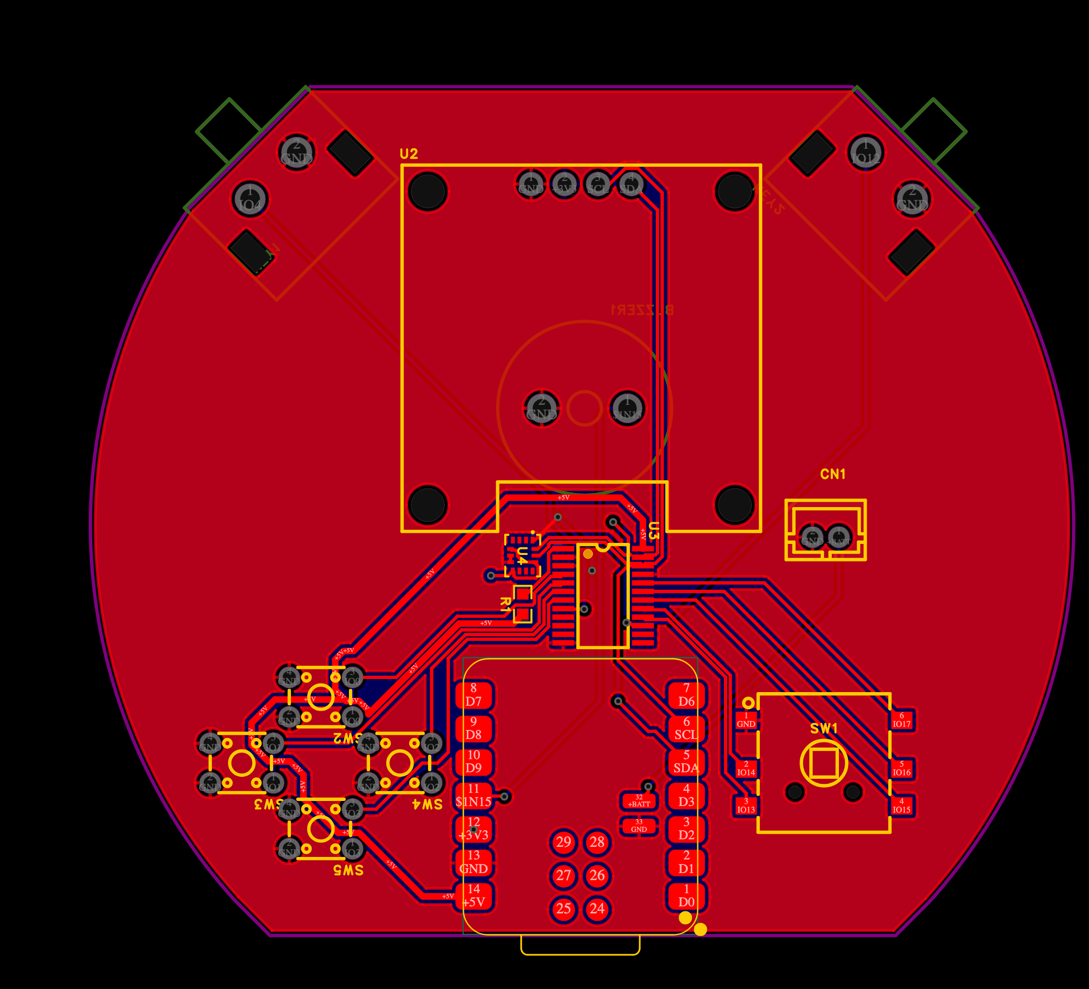 PCB layout for the Galatchi handheld device.