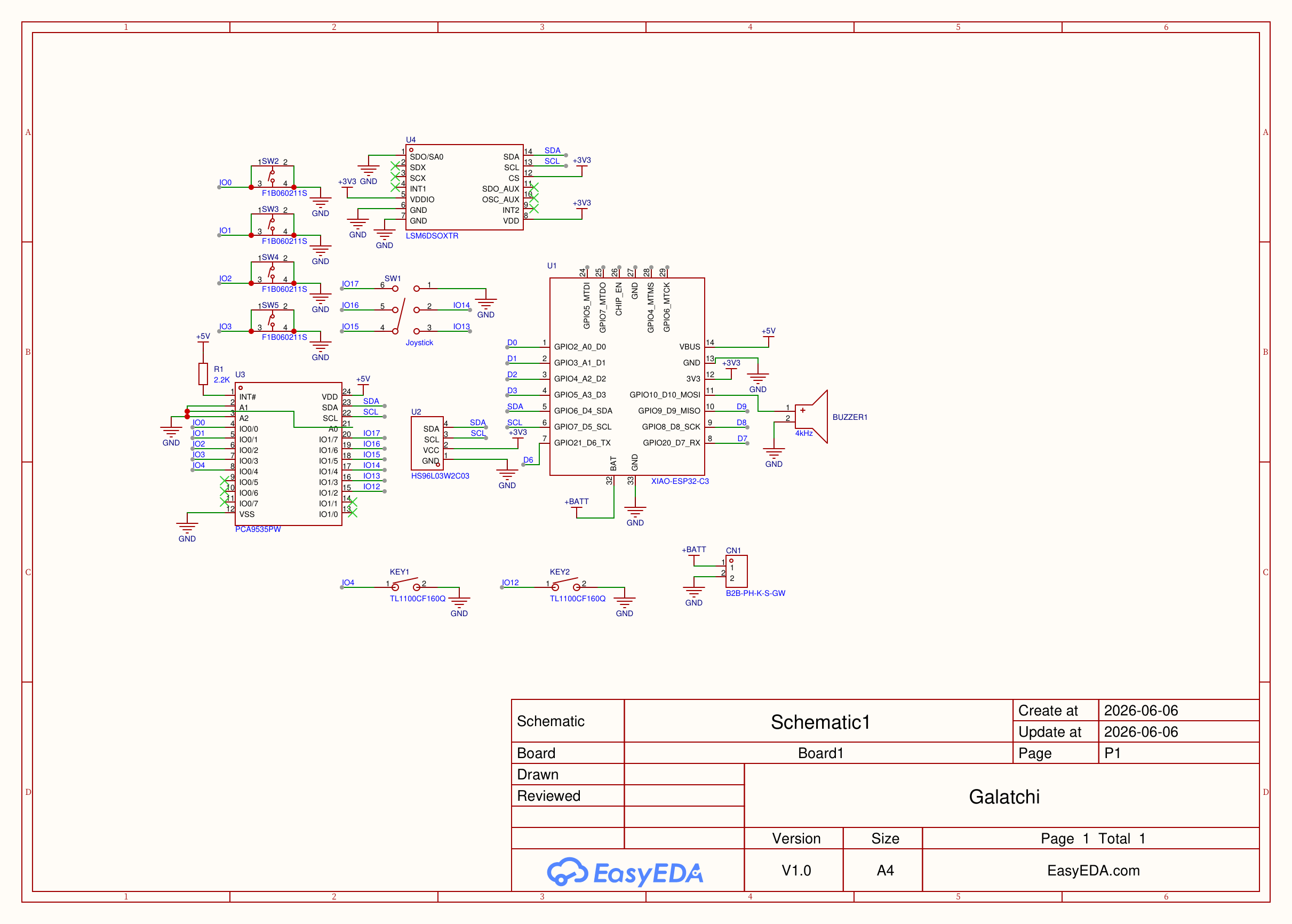 Circuit schematic for the Galatchi handheld device.